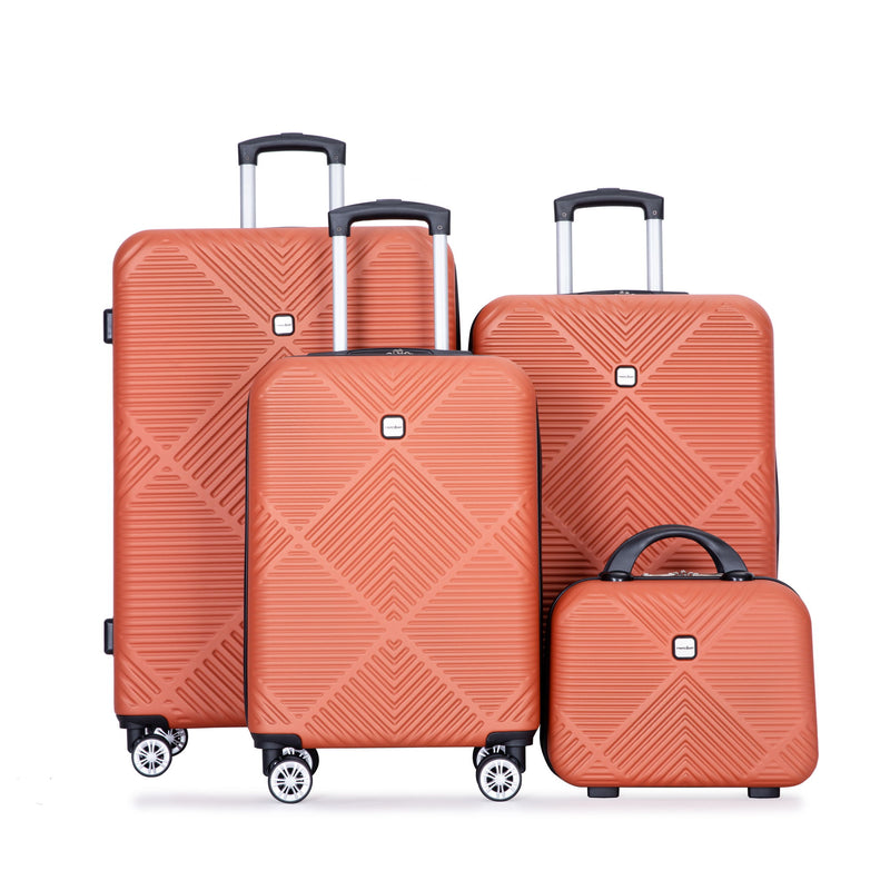 4 Piece Lightweight Suitcase, Makeup Box, Aircraft Wheels