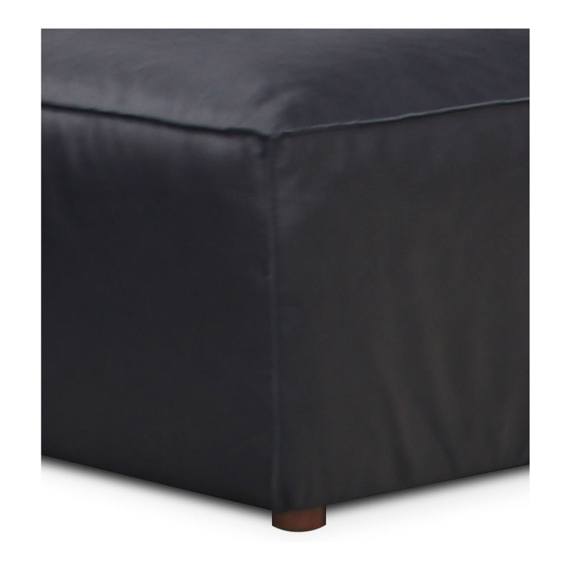 Form - Leather Ottoman - Vantage Black
