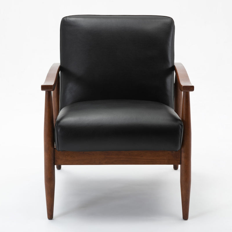 Archer - Accent Chair With Wood Arms - Black