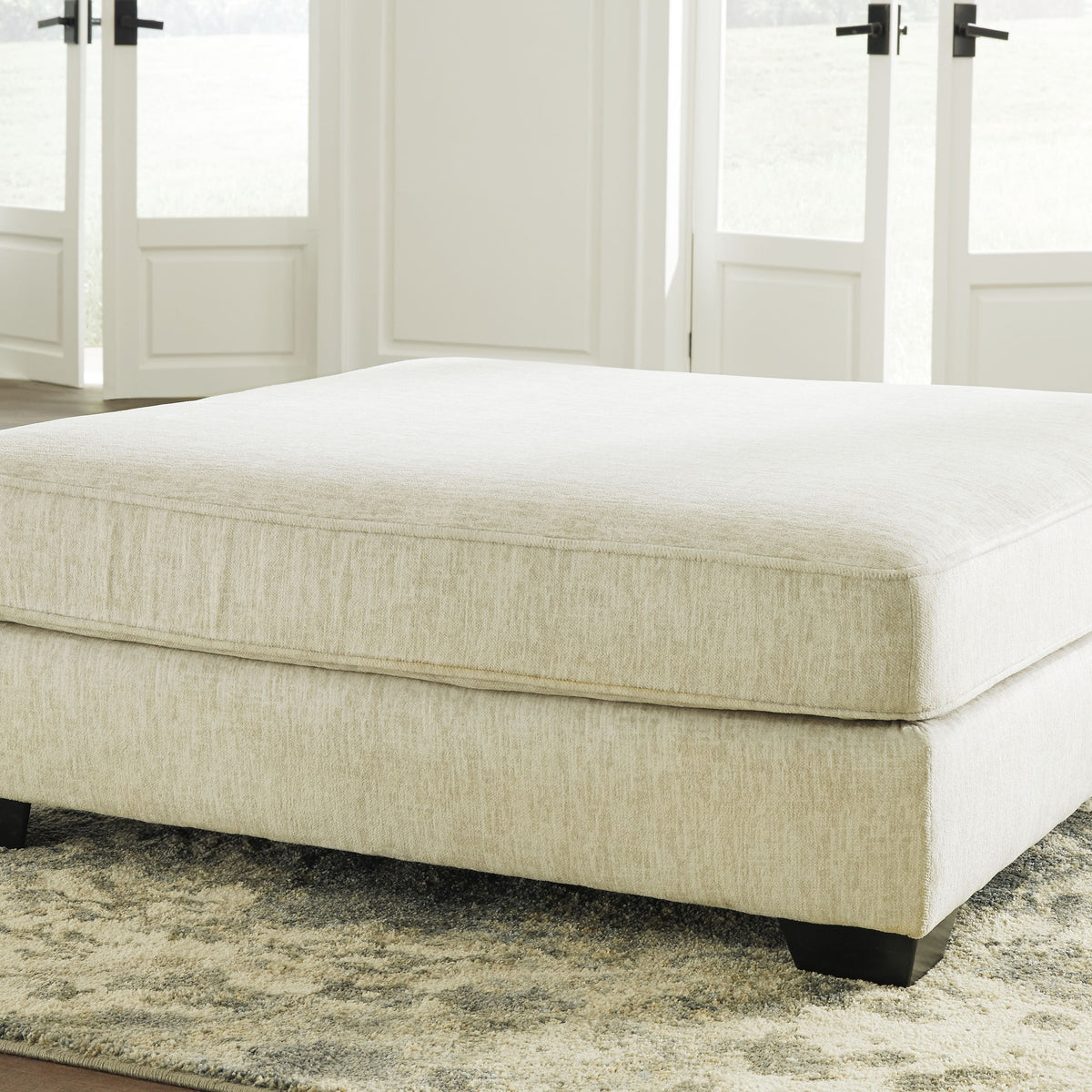 Rawcliffe - Parchment - Oversized Accent Ottoman