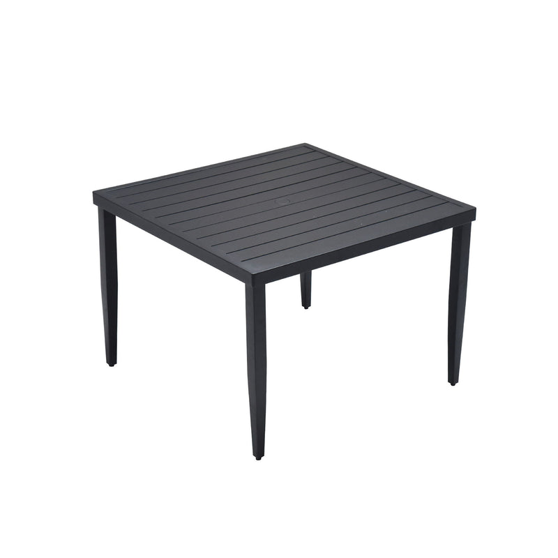 Outdoor Patio Dining Table With Tapered Feet & Umbrella Hole