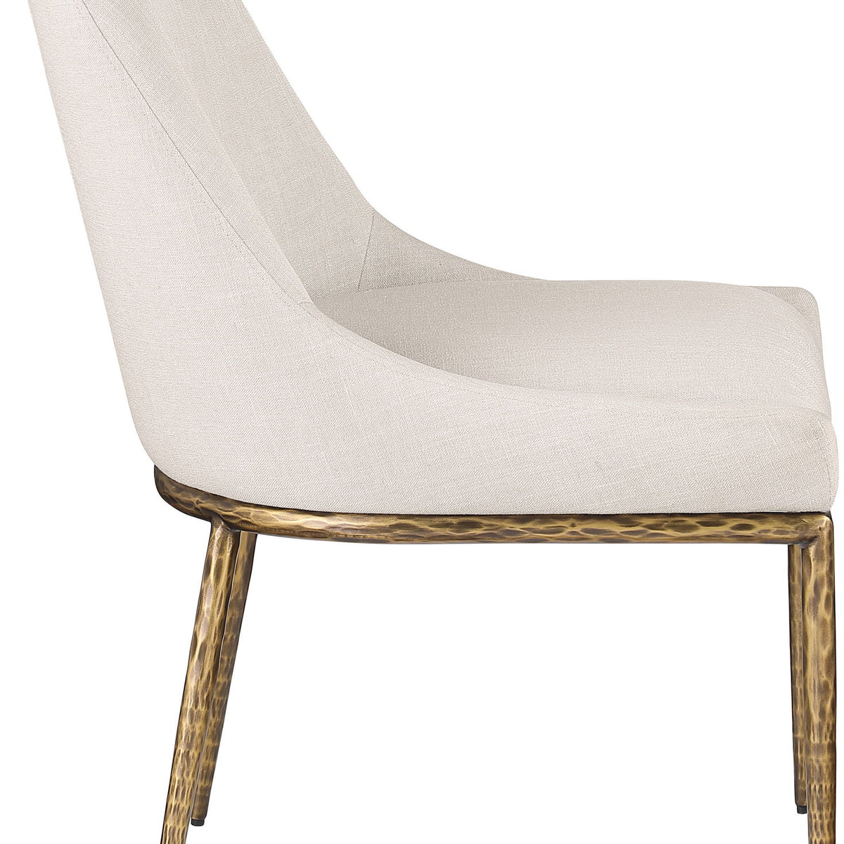 Ferro - Upholstered Dining Side Chair With Brushed Gold Legs