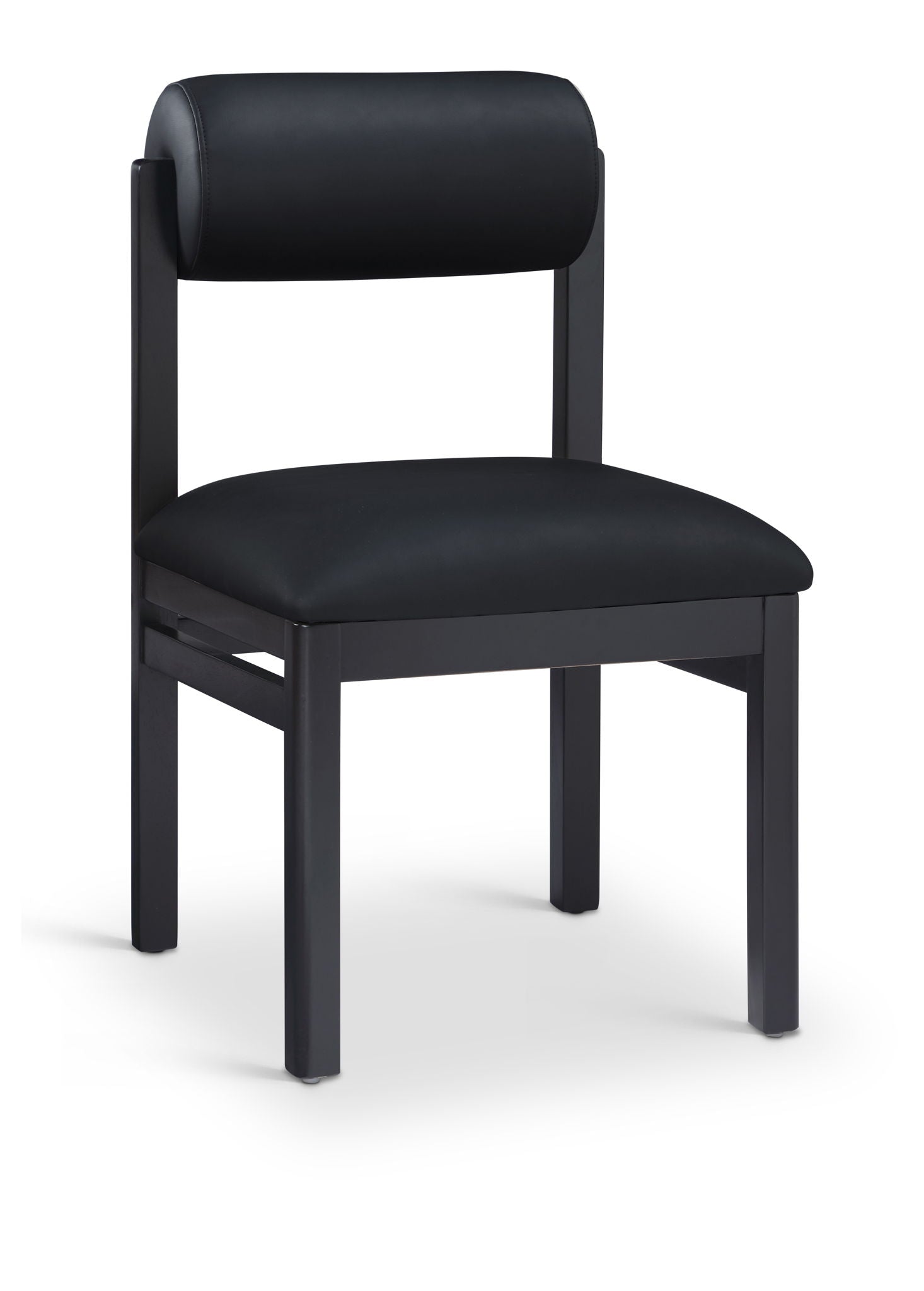 Roundhill - Faux Leather Dining Chair (Set of 2) - Black Frame
