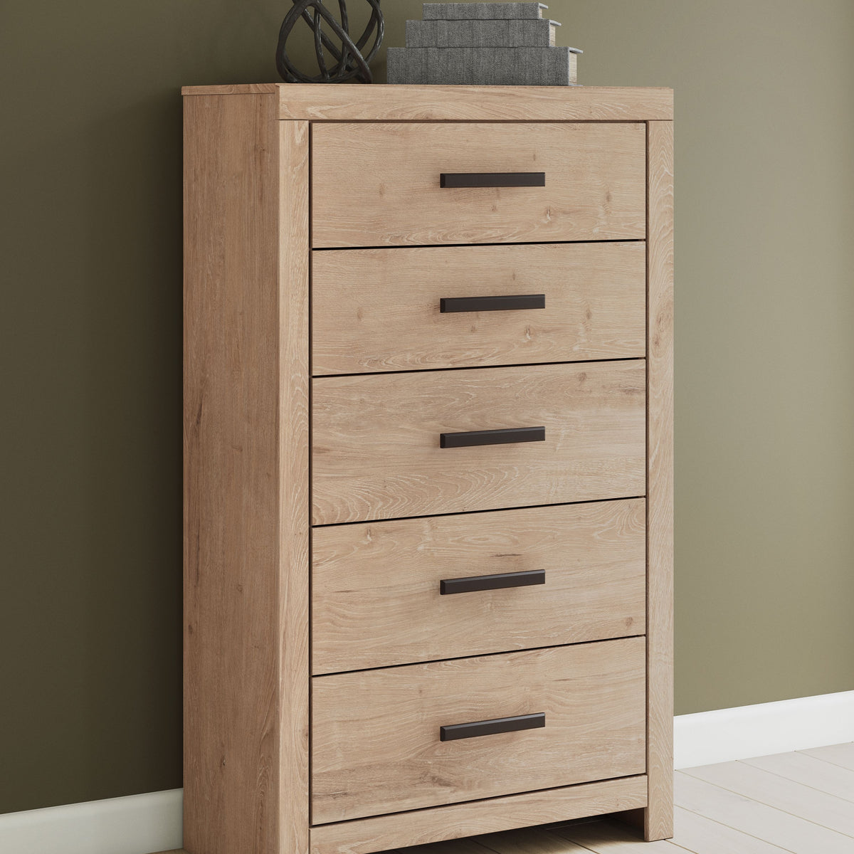 Sanginlane - Tan - Five Drawer Chest