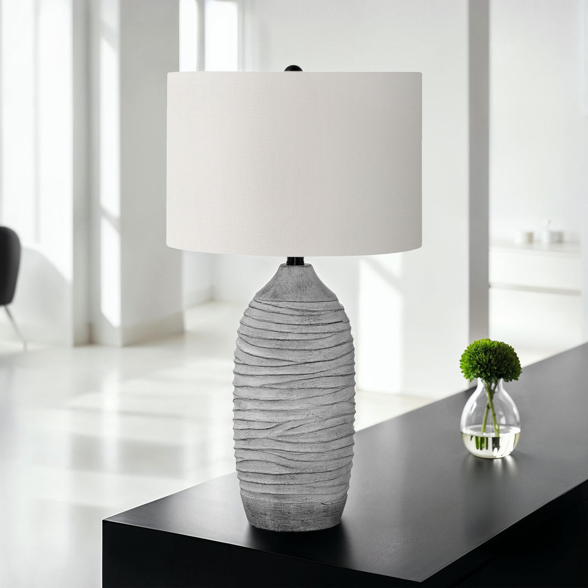 Lighting, Table Lamp, Resin, Modern - Gray / Cream