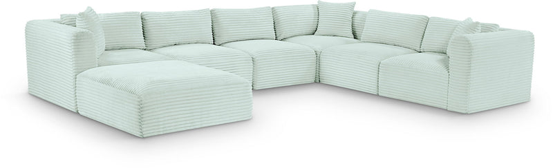 Shaggy - 7 Piece Modular U-Shaped Sectional With Ottoman