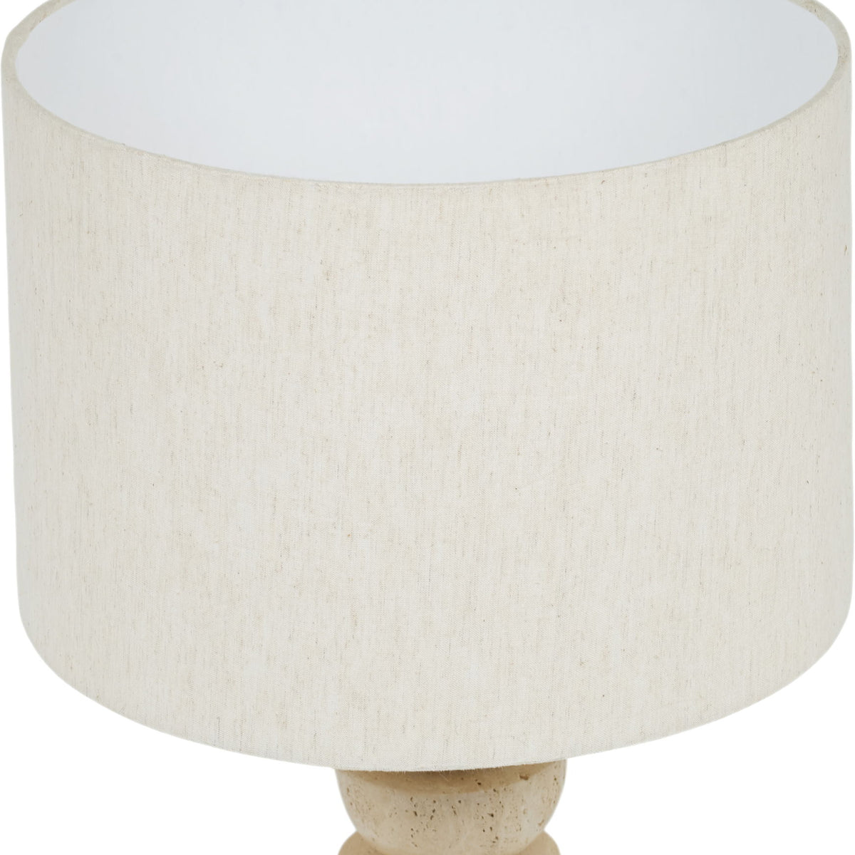 Opus - Travertine, Linen Textured Fabric And Brass Table Lamp - Travertine