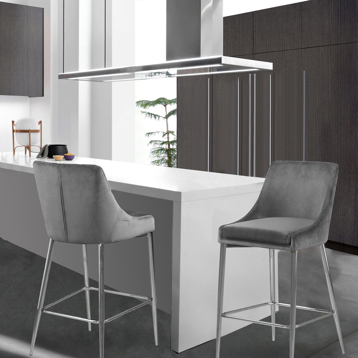 Karina - Stool with Chrome Legs (Set of 2)
