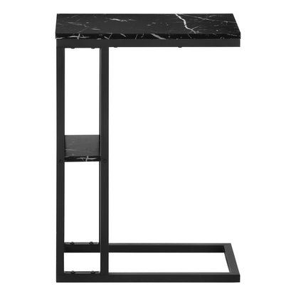 Accent Table, C - Shaped, Marble Look Contemporary & Modern Convenient Design