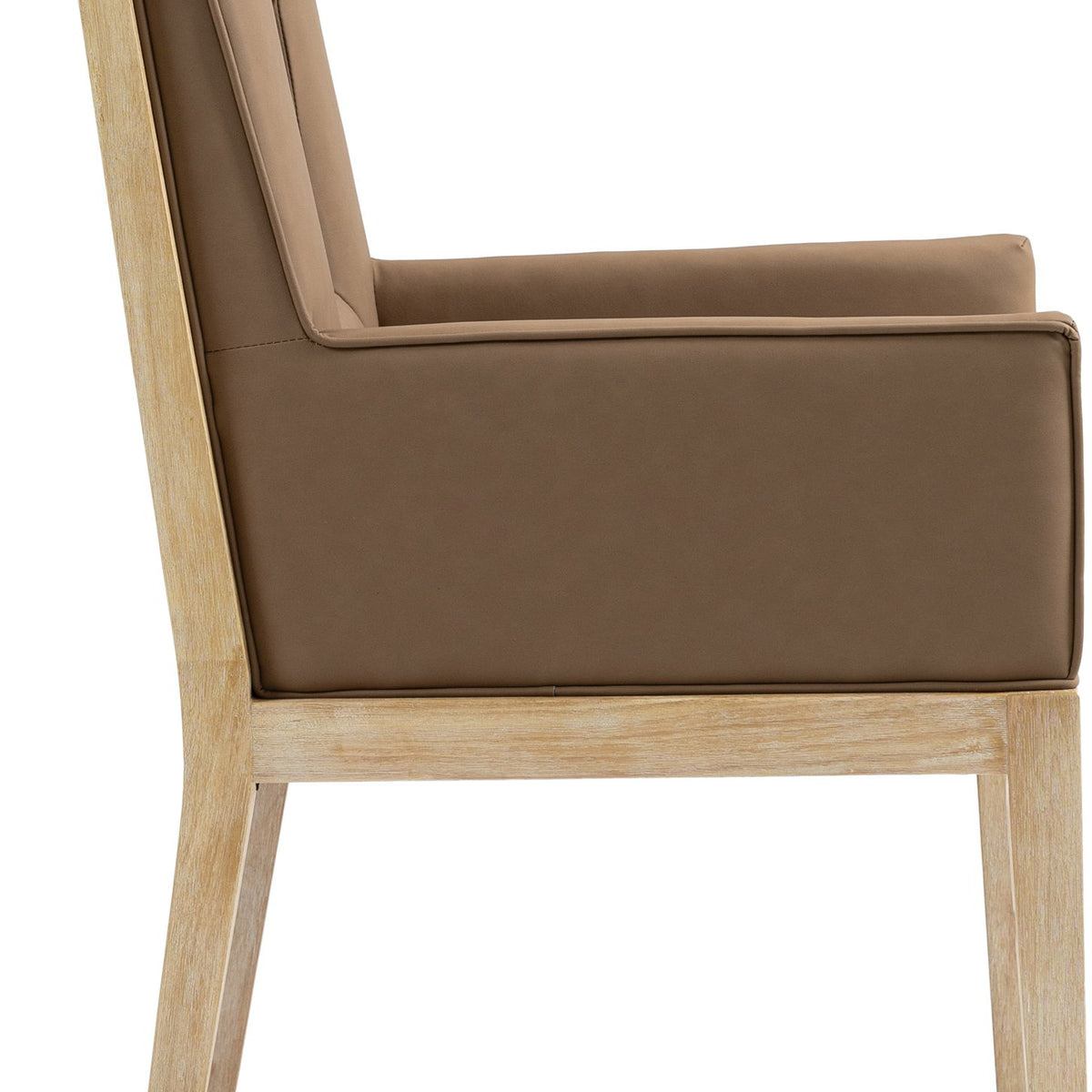 Gwendolyn - Faux Leather Dining Arm Chair With Natural Frame