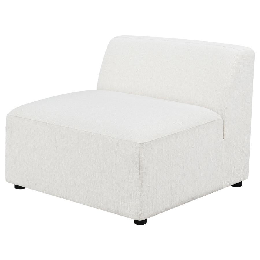 Freddie - Upholstered Tight Back Armless Chair - Pearl