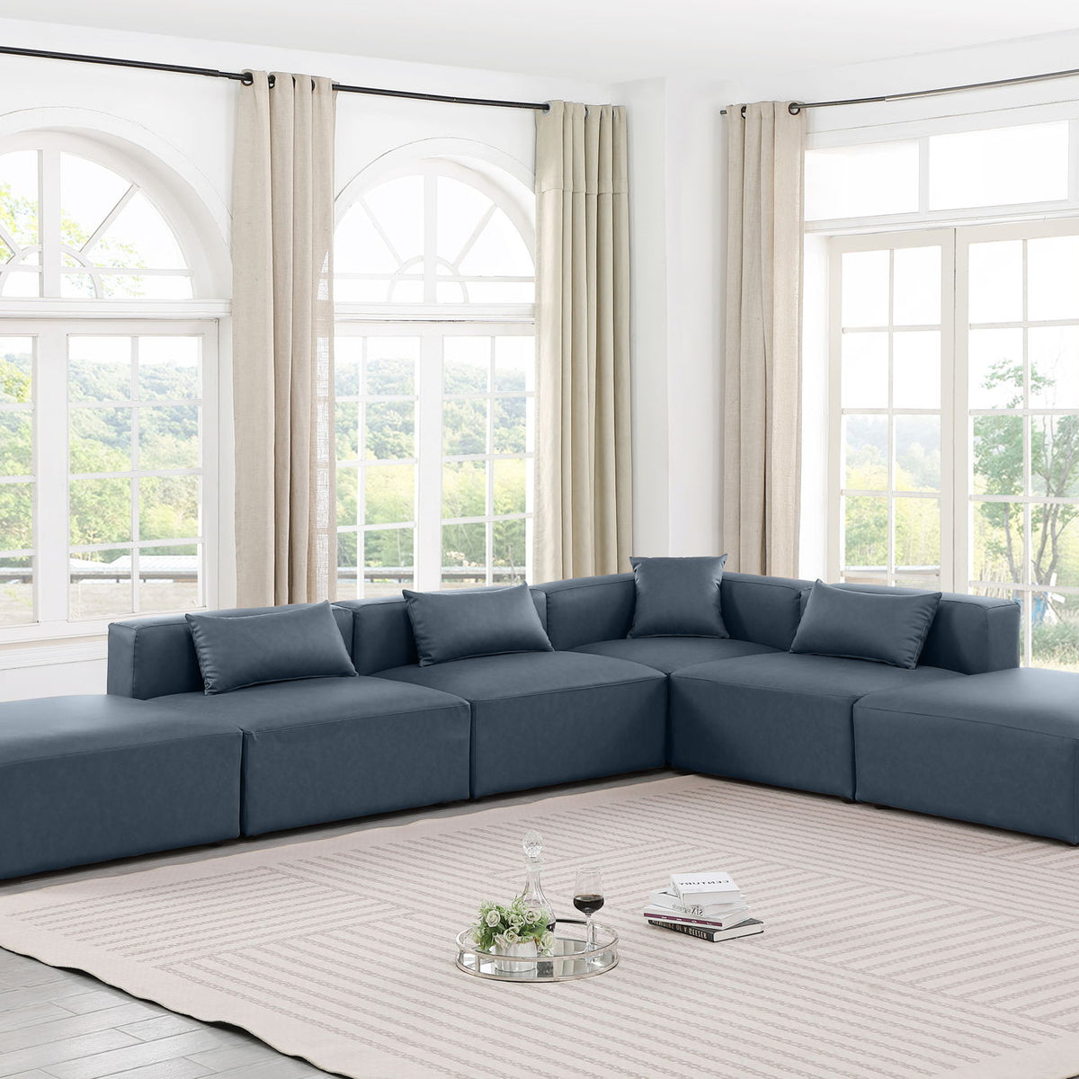 Cube - 6 Piece Modular Corner Armless Sectional