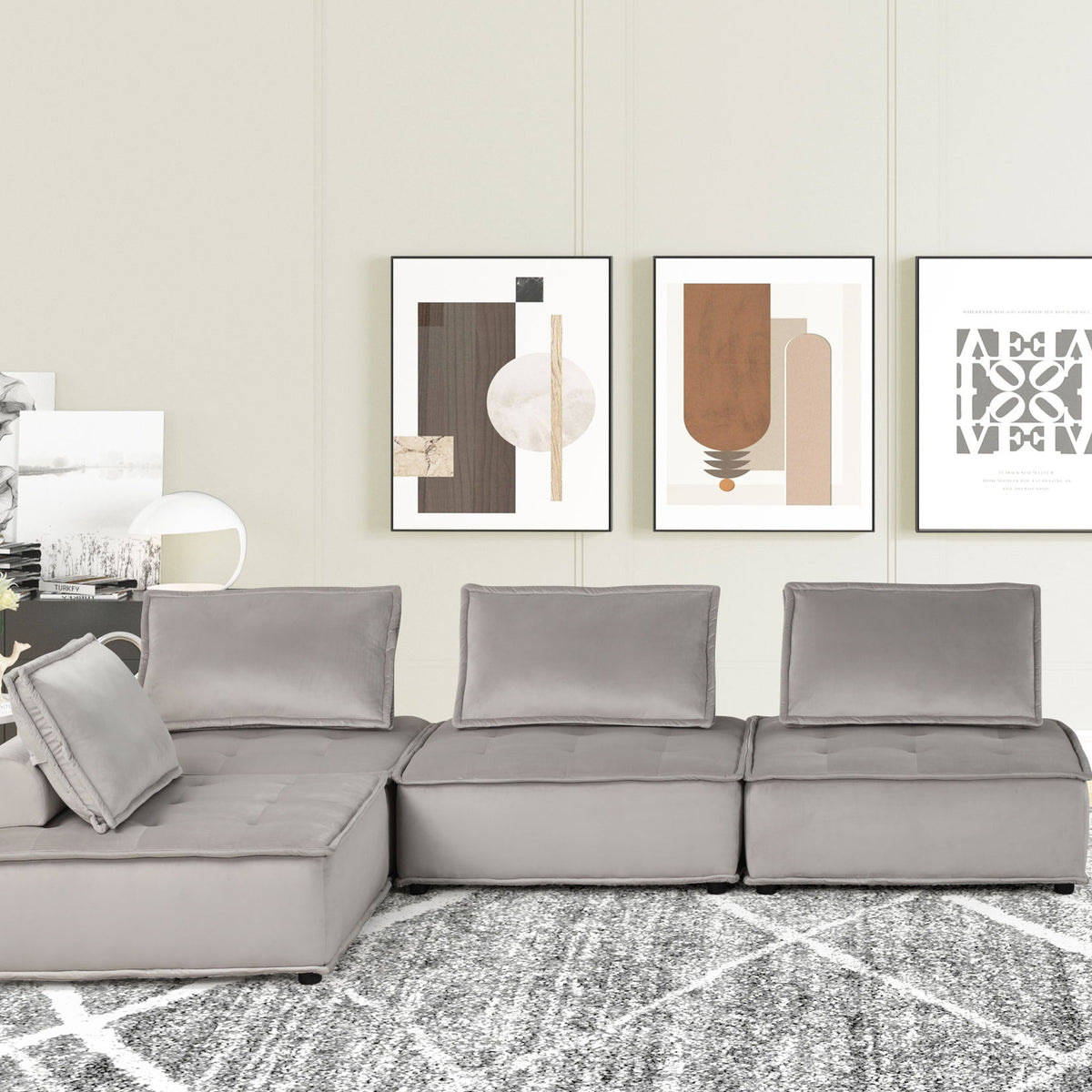 Anna - Stylish Sectional Sofa Ottoman