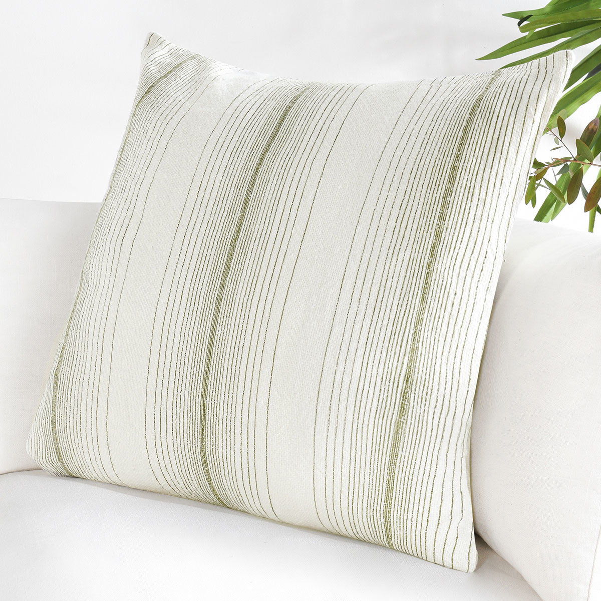 Stillness - 26" x 26" ST Theta Pillow - Wheat Green