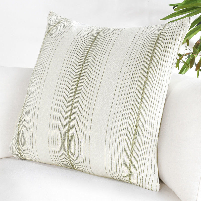 Stillness - 26" x 26" ST Theta Pillow - Wheat Green