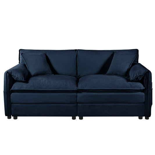 Modern Oversized Chenille Loveseat Sofa With Deep Seat And Diy Combination