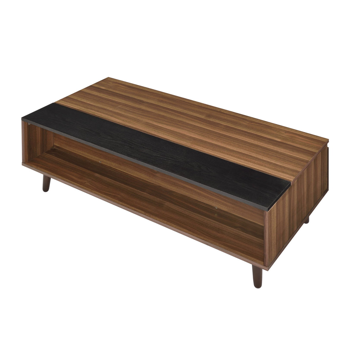 Avala - Coffee Table With Lift Top - Walnut / Black