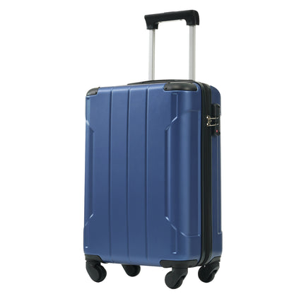 Hardshell Luggage, Lightweight Durable ABS Suitcase with Double Spinner Wheels, TSA Lock, 20-Inch Travel Carry-On Luggage (Blue)