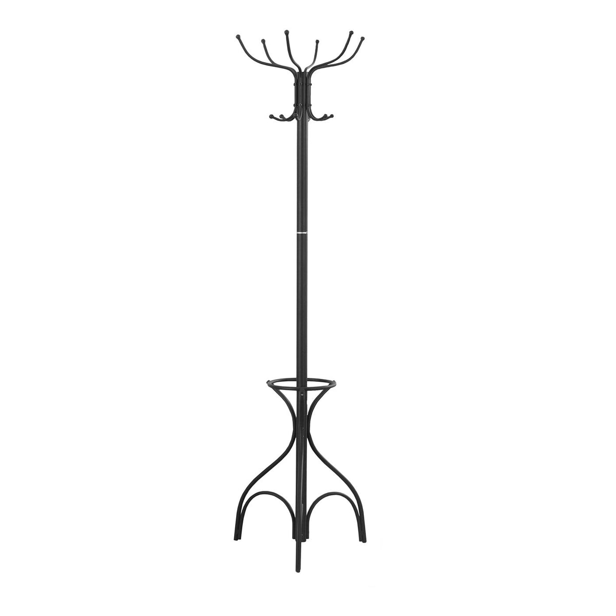 Coat Rack, Hall Tree, Free Standing, 12 Hooks, Entryway, 70"H, Umbrella Holder, Contemporary & Modern