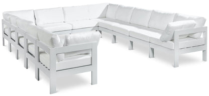 Nizuc - Outdoor Patio 12 Piece Modular Sectional With White Frame