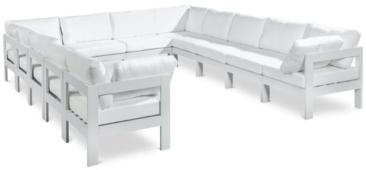 Nizuc - Outdoor Patio 12 Piece Modular Sectional With White Frame