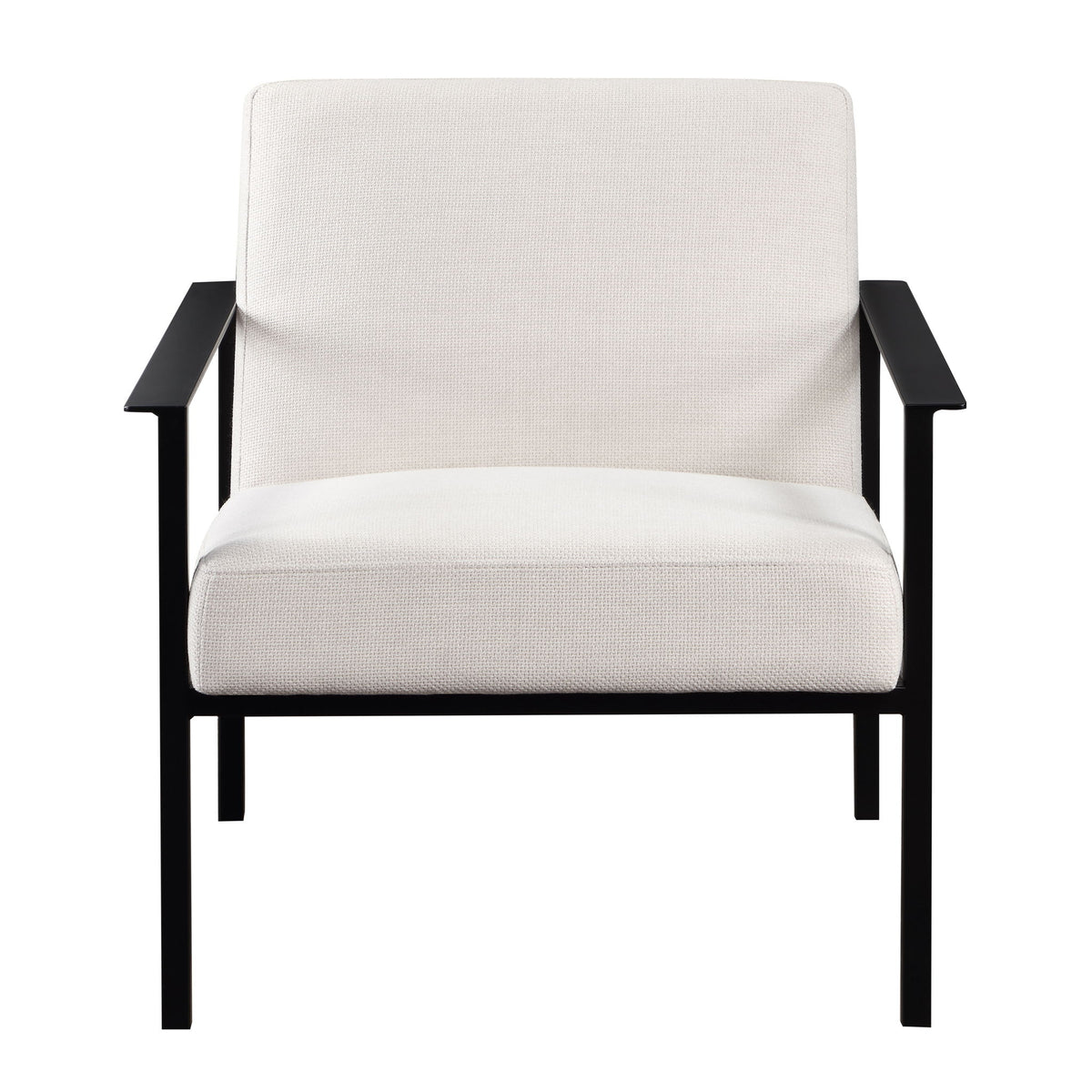 Millie - Modern Stationary Metal Accent Chair With Polyester Upholstery - Off White