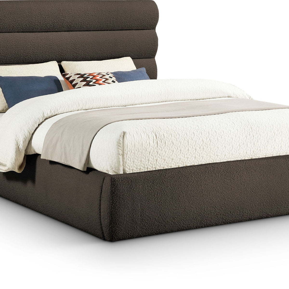 Adam - Boucle Fabric Bed With 52" Headboard