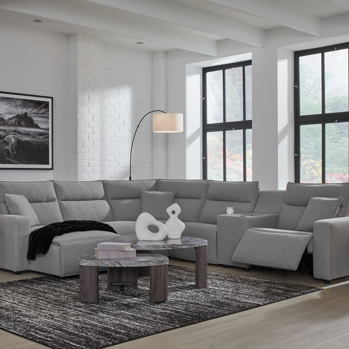 ModMax II - Salt And Pepper - Reclining Sectional