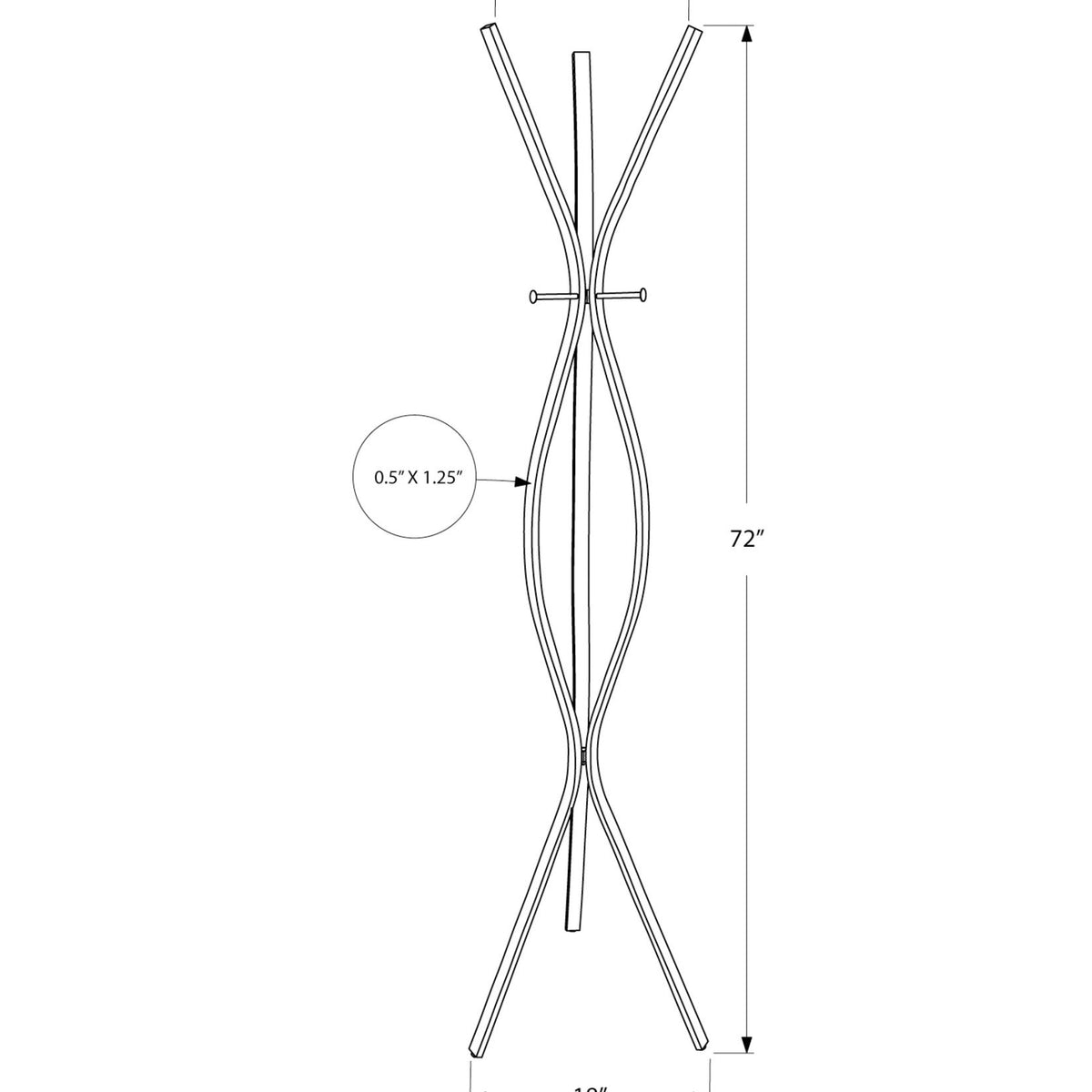 Free Standing Coat Rack 3 Hooks For Entryway