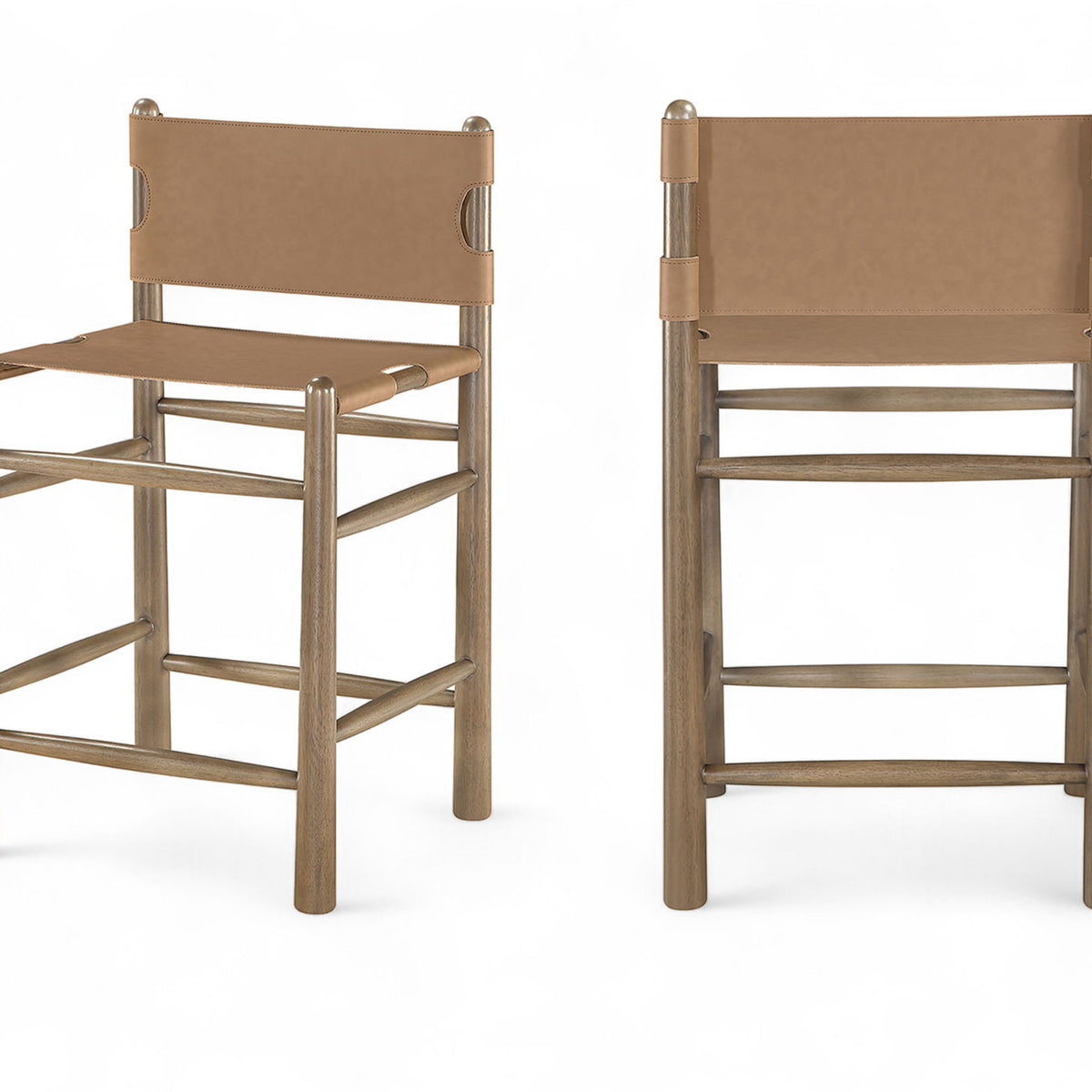 Santos - Upholstered Counter Stool With Stained Brown Base