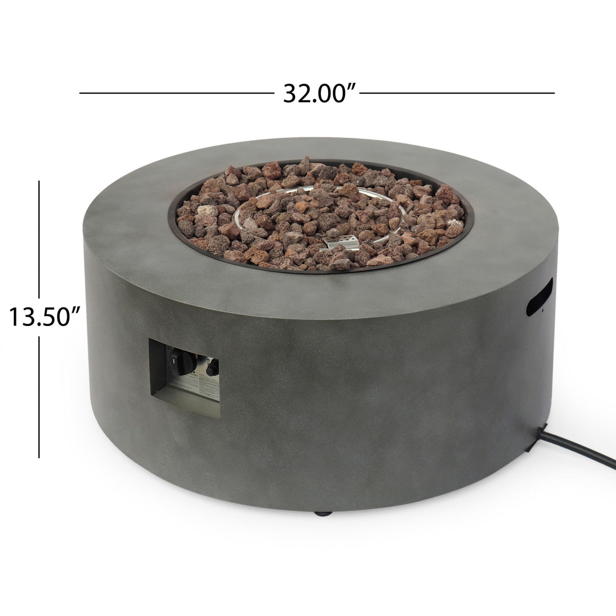 Round Iron Fire Pit With 40,000 Btu