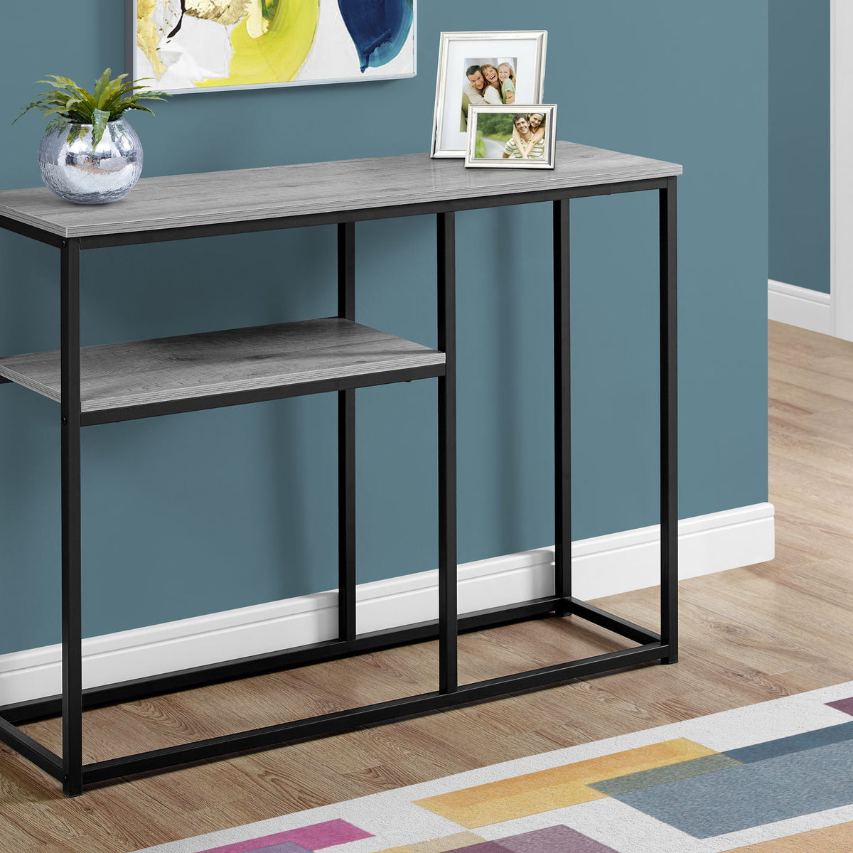 Accent Console Table For Entryway, Contemporary & Convenient Design - Gray