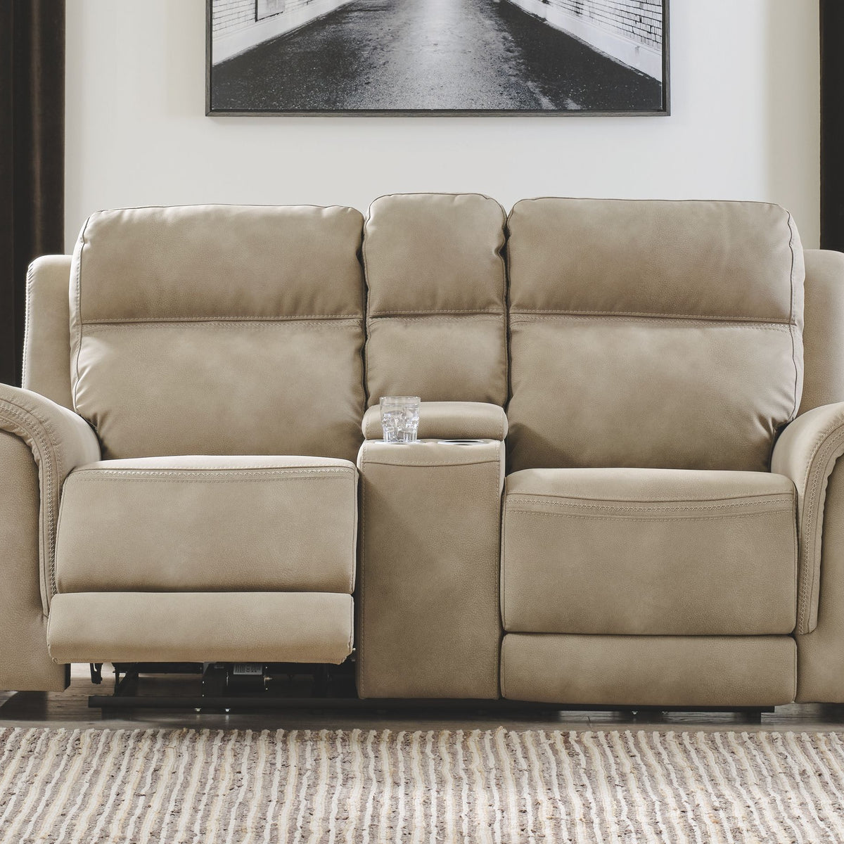 Next-Gen Durapella - Reclining Power Loveseat With Console