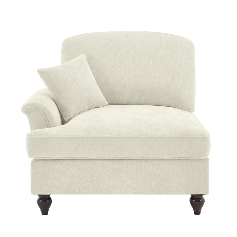 Left-Facing Chenille Sofa - Beige Chenille