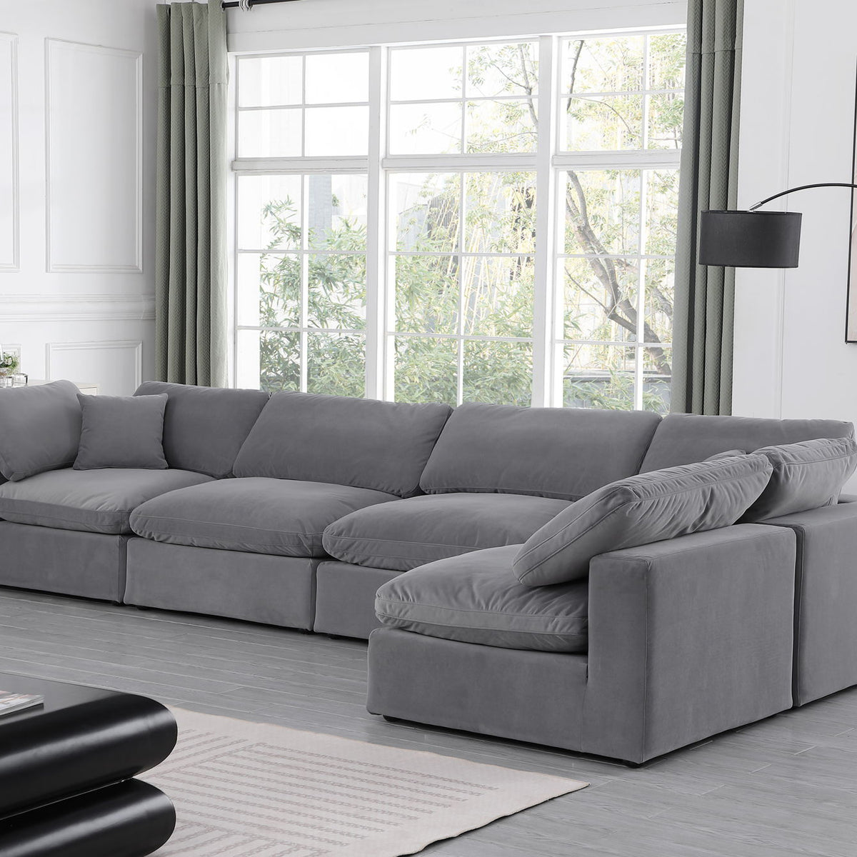 Comfy - 5 Piece Velvet Modular Sectional