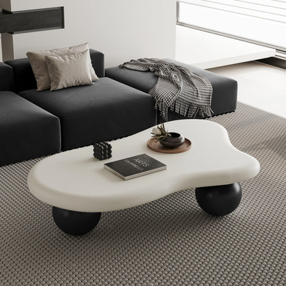 Cloud-Shaped Coffee Table Sphere Legs White 47-inch