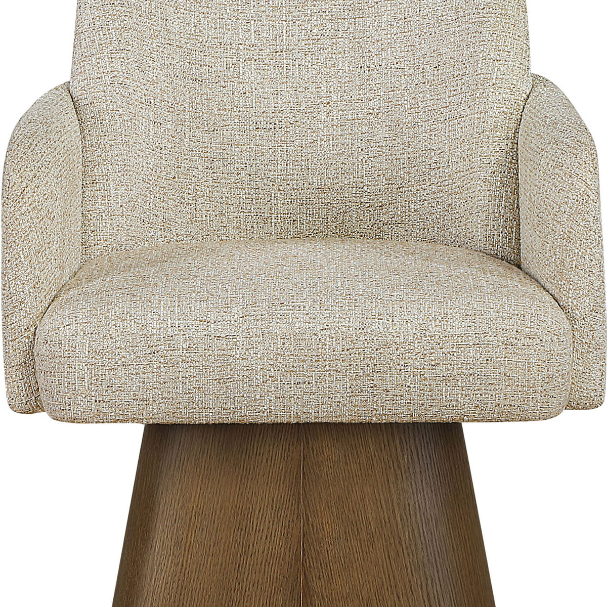 Marlowe - Linen Textured Fabric Upholstered Swivel Dining Arm Chair - Stained Brown