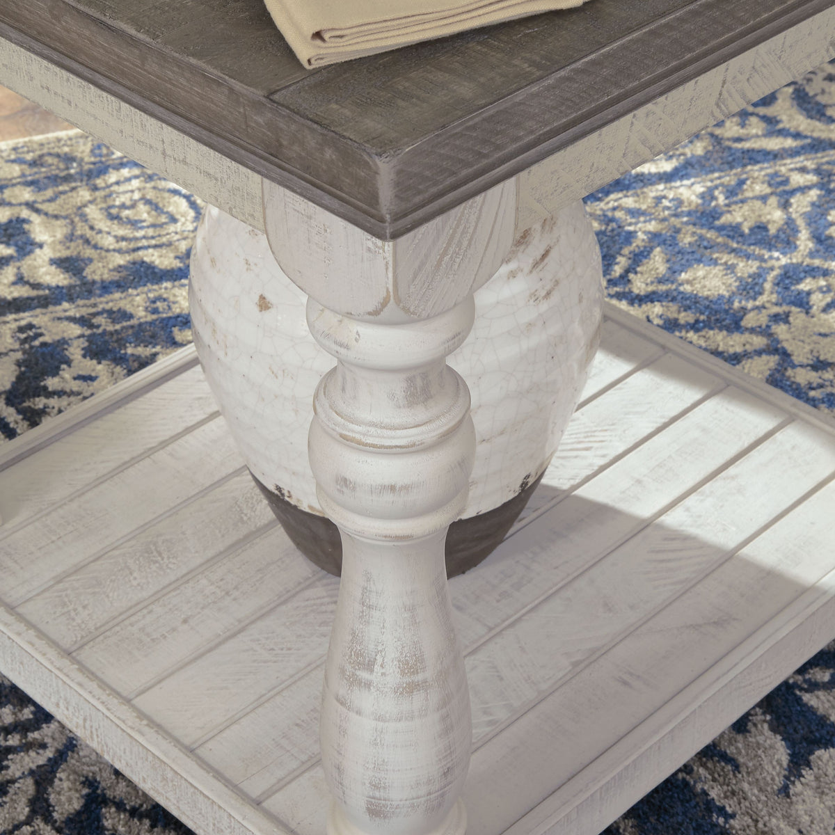 Havalance - Rectangular End Table - Gray / White