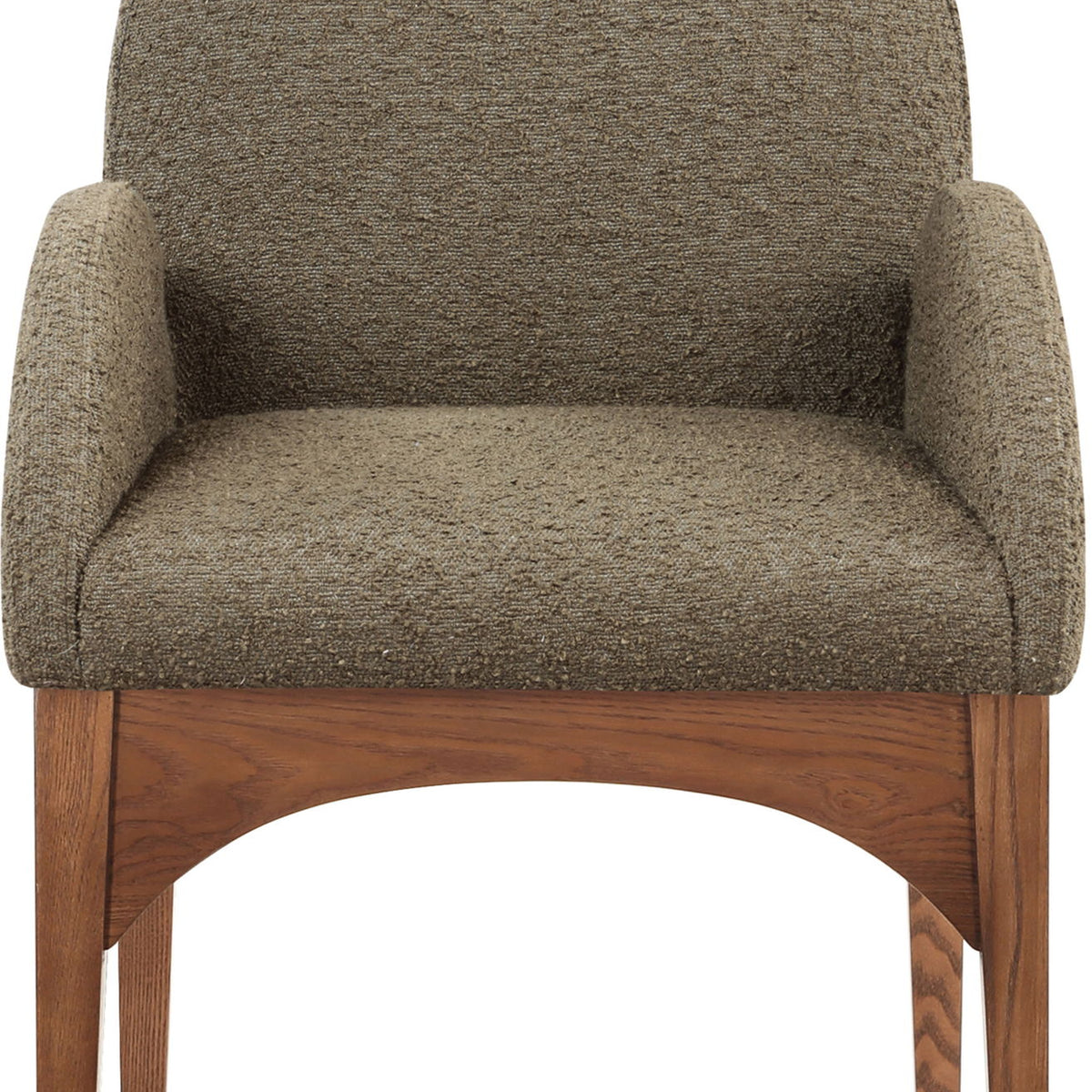 Waldorf - Boucle Dining Arm Chair With Brown Legs