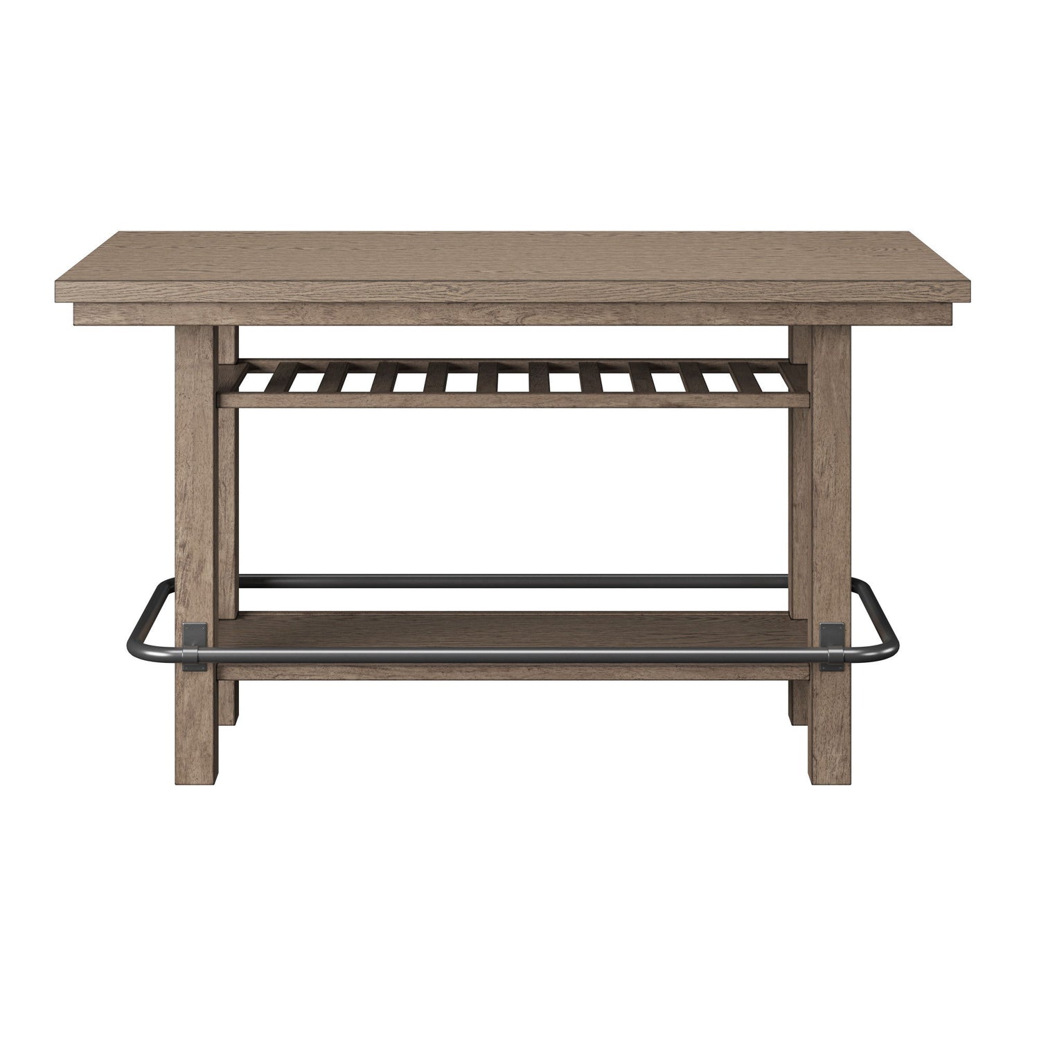 Bar Height Storage Table With Construction - Brown