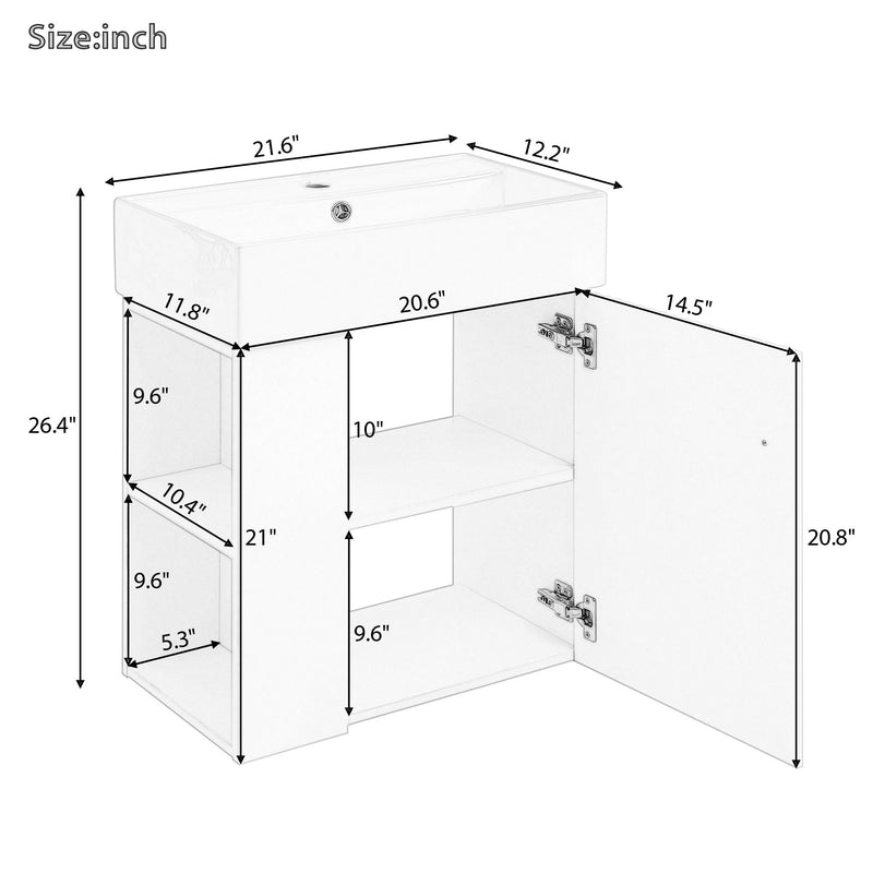 Modern Floating Bathroom Vanity With Ceramic Basin Perfect For Small Bathrooms