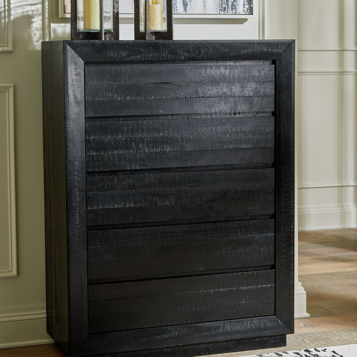 Londer - Five Drawer Chest - Black