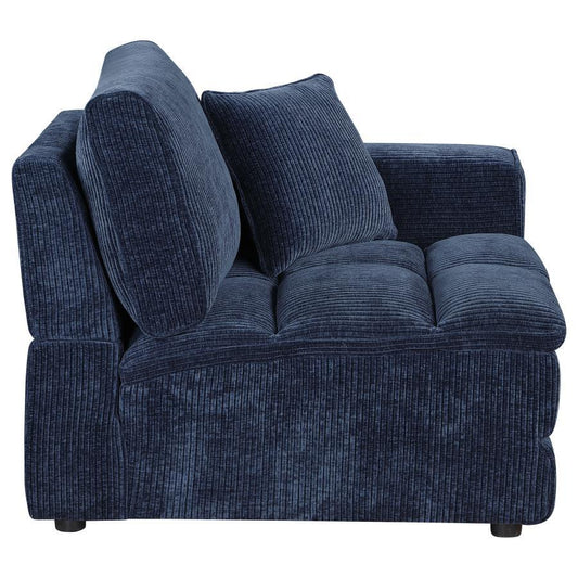 Atlantic - Corduroy Upholstered Raf Arm Chair - Blue