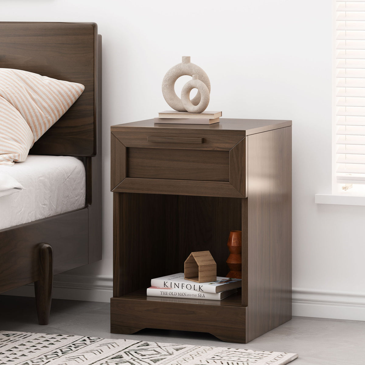 Broxon - Rustic Drawer Nightstand