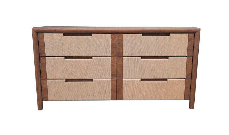 Corda - Solid Wood 6 Drawer Dresser - Brown/Natural