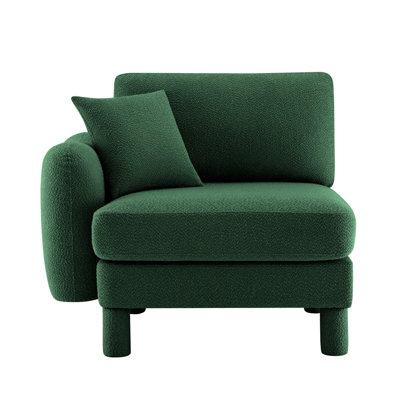 Lucas Left-Facing Sofa with Pillow - Green