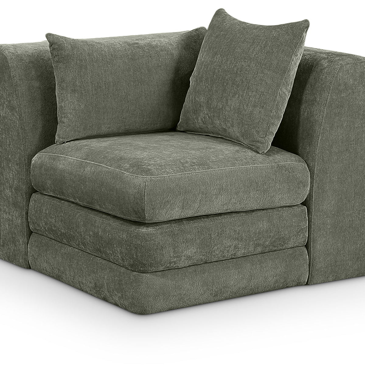 Stellar - Chenille Fabric Upholstered Modular Corner Chair