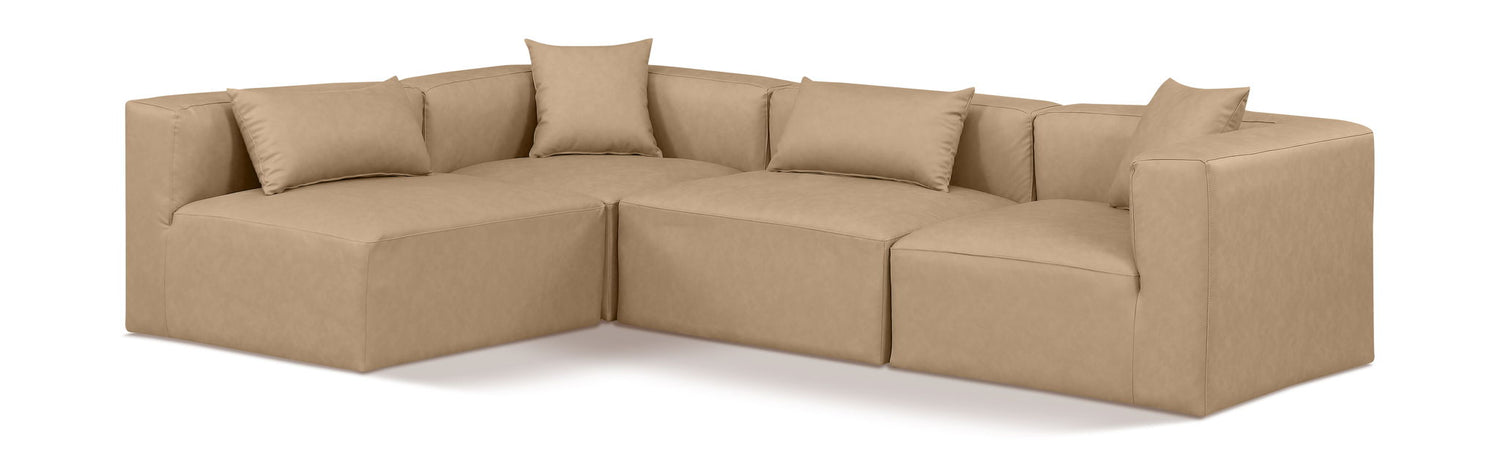 Cube - 4 Piece Modular Corner Sectional - Tan