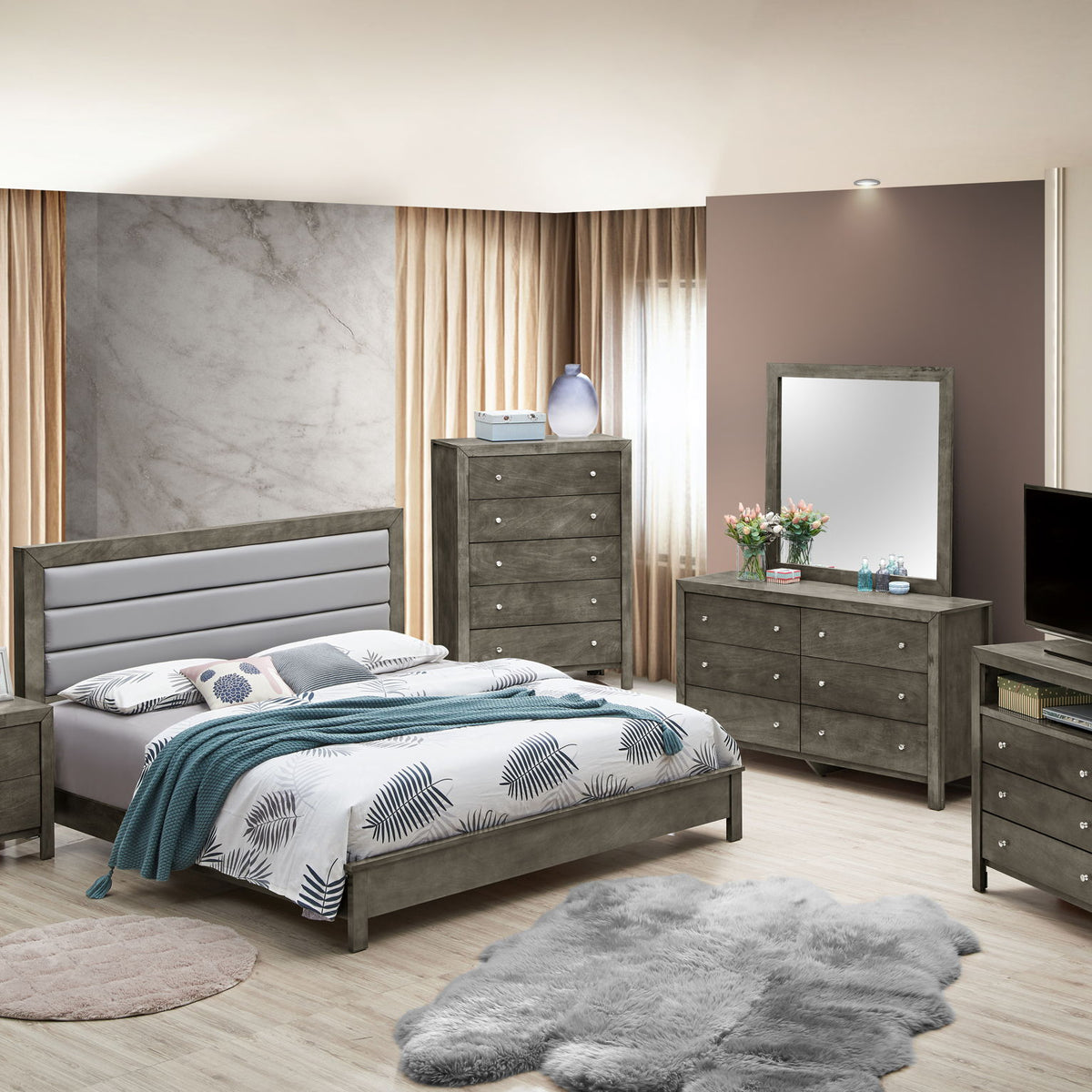 Transitional Modern Design Bed