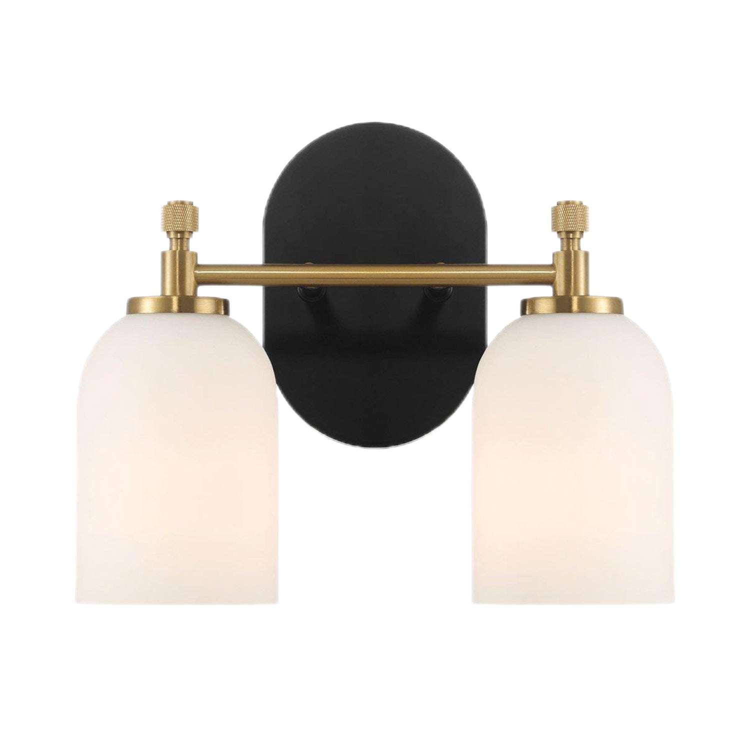 Vortex - 2 Lights Vanity In Traditional Style For Over Bathroom Mirror Wall Sconce - Black / Gold / White